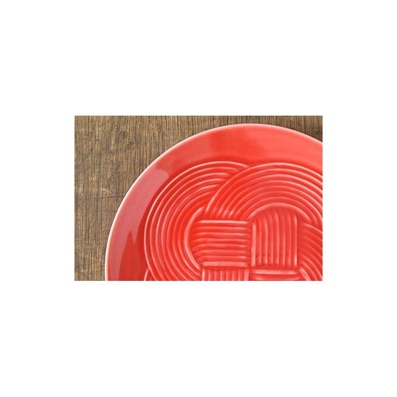 Yamani 52190621 Medium Plate, Red, 19.2 Tied