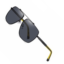 Polarized Sunglasses for Men Women Trendy UV400 Fashion Style Aviator Sunglasses for Driving Fishing (Black/Grey)