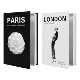 Gwezmxs Decorative Book Box Storage, Fake Books, Dummy Book Storage Box (Black & White, Set of 2)