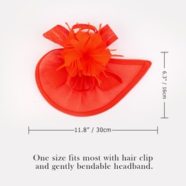 DRESHOW Fascinator Hats Tea Party Hat Vintage Pillbox Hat Headband Cocktail Headwear for Girls and Women