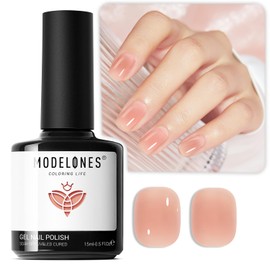modelones Gel Nail Polish Transparent Jelly Neutral Nail Polish Sheer Nude Color Polish, Soak Off LED Salon DIY at Home Gel Nail Manicure 15 ML