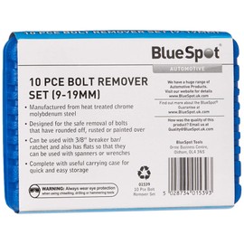 Blue Spot Tools 01539 10 PCE Bolt Remover Set (9-19MM)