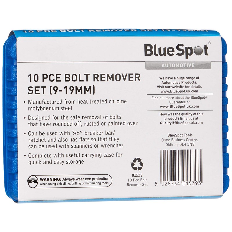 Blue Spot Tools 01539 10 PCE Bolt Remover Set (9-19MM)
