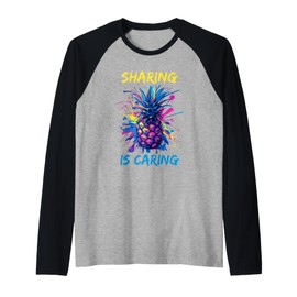 Colorful Hawaii Summer Sharing Colorsplash Pineapple Raglan Baseball Tee