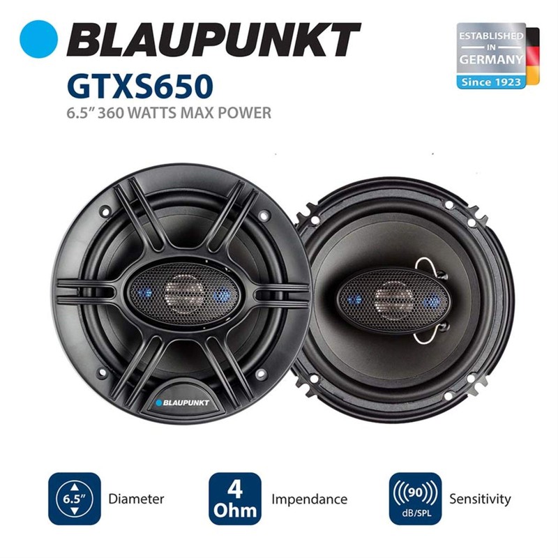Blaupunk GTS655M 6.5 Inch 250W Slim Line, 4 Way Coaxial