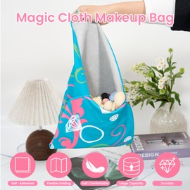 JL LET.DR.JHOME Self-Adhesive Magic Cloth,Portable Cosmetic Bag,Multi Purpose Reusable Travel Storage Bag,Camera Lens Protector,Protective Cover Laptop Sleeve,Folding,Washable(17.7" X 17.7",Crown)