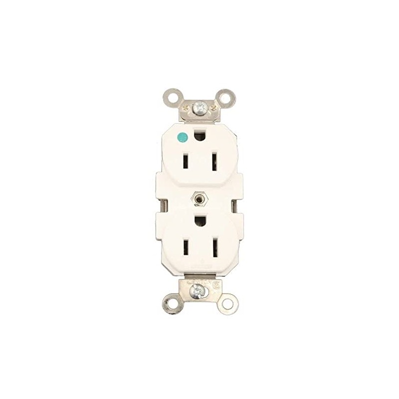 Leviton Wide Body Duplex Receptacle, Straight Blade, Hospital Grade, Self