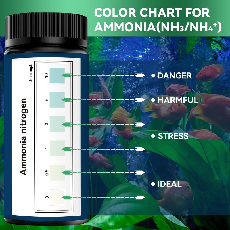 DIPSTIK Ammonia Test Strips for Fish Tank,Feshwater & Saltwater Aquarium