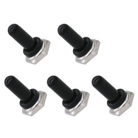 mxuteuk 5pcs 12mm Toggle Switch Cover Rubber Knob Hat Waterproof Boot Cover Cap Black Ten-MZ-BK