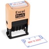 ExcelMark 2445 Date Stamp with Text - Blue and Red
