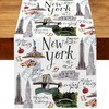 Heyfary New York Party Decorations NYC Cityscape Table Runner American