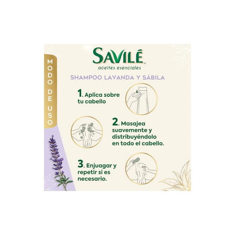 Shampoo Aceite Escencial Lavanda 700 Savile