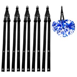 aiviwiai Pom Pony Pom Holder for Backpack Cheer - Adjustable Cheer Pom Poms Holder - Cheer Bag Accessories for Pom Pom Protection (Black/5 Pack)