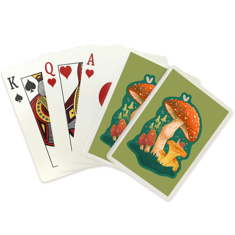 Lantern Press Mushroom Cluster, (52 Playing Cards, Poker Size Card