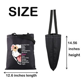 JXGZSO Pit bull Tote Bag Pitbull Owner Cosmetic Bag Puppy Mama Makeup Bag Pit Bull Mom Gift (Pit bull face Tote CA)
