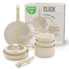 GreenLife 10 Piece Nonstick Pots & Pans Set, Detachable Handle