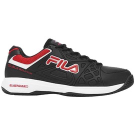 Fila mens Double Bounce 3 Pickleball Shoe, Black/Red/White, 11