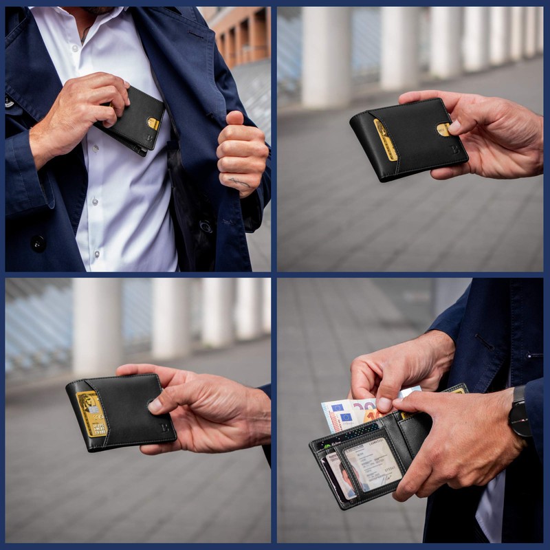 LOGAN & BARNES Slim Men's Wallet with TÜV Tested RFID