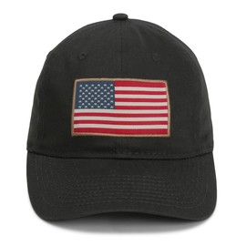 Patriot Series American Flag Hat 6-Panel Unstrutcuted American Flag Dad Cap (Black)