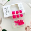 Pink Solid Color Press on Toenails Short Square False Toenails