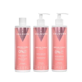 Valquer Pack Especial Rizos Champú 400ml, Mascarilla 275ml y Booster Activador 300ml, Tratamiento del Cabello Rizado Método Curly Rizos Definidos, Hidrata y Suaviza con Keratina Vegetal y Maíz, Vegano