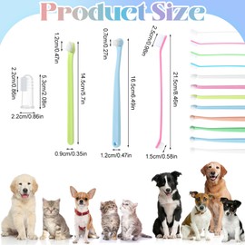 Guiqulai 32 Piece Pet Dog Toothbrush Set, Double Head, Finger Rubber, Round Single Head, Inclined Brush Head