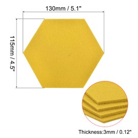 sourcing map Felt Coasters, Pack of 9 Hexagonal Absorption Coasters for Drinks Cups Pot Bowl Vase Yellow