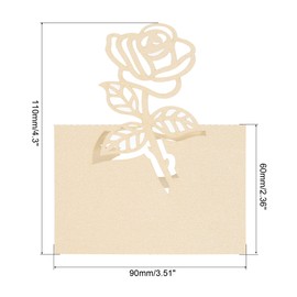PATIKIL 25pcs Table Name Place Cards Favor Decoration Rose Cut Design Blank Cards for Wedding Party Place Cards Beige
