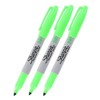 SHARPIE Neon Permanent Marker, Neon Green Ink, Pack of 3