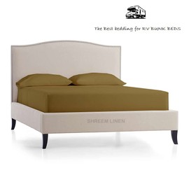 Microfiber RV Sheet Sets, 48x75 3/4 Full Bunk, Taupe Solid, Bed Sheets for Campers, RV's & Travel Trailers Easy Fit Mattress up to 10 Inch Deep Pockets - Fitted RV Sheets