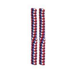 FeetPeople Curly Shoelaces, 1 Pair, Red/White/Blue