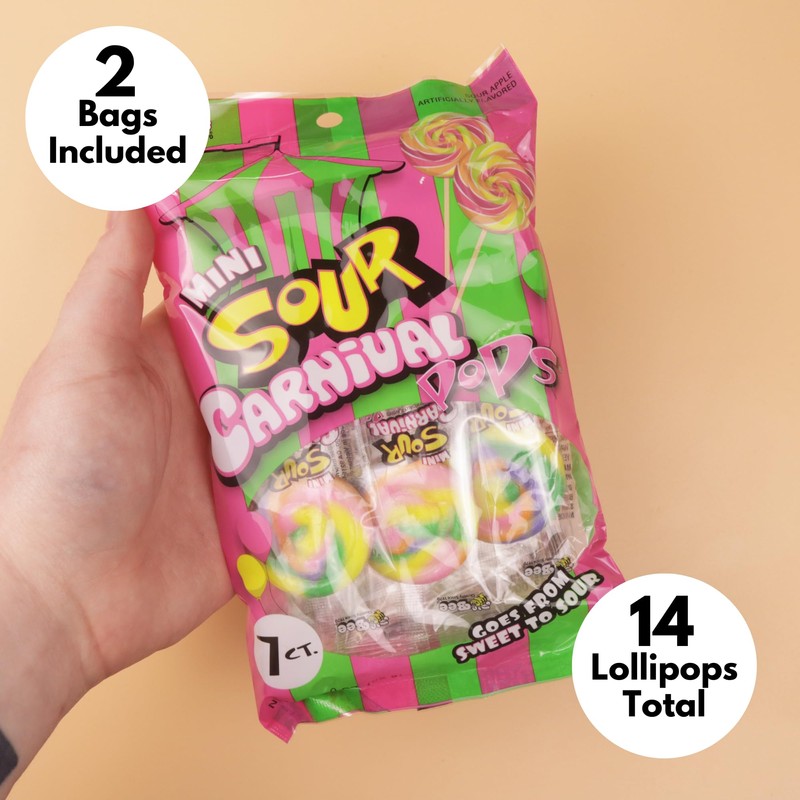 Mini Sour Swirl Lollipops, Individually Wrapped Candy, Party Favors, Bulk