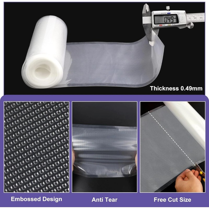 DwellWel Vacuum Sealer Rolls 11x20ft, 8x20ft – 6 Pack Commercial
