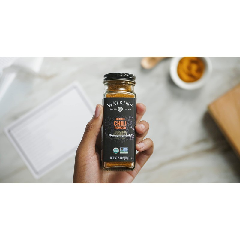 Watkins Gourmet Organic Spice Jar, Chili Powder, Non-GMO, Kosher, 85
