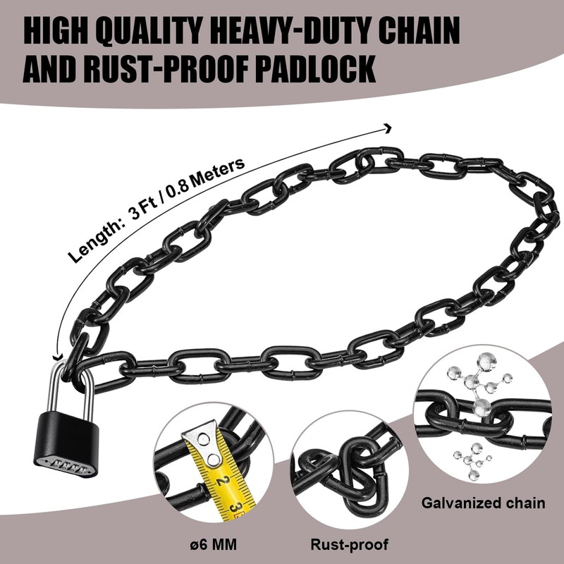 Heavy Duty Chain and Combination Lock Outdoor ，Gate Chain Lock