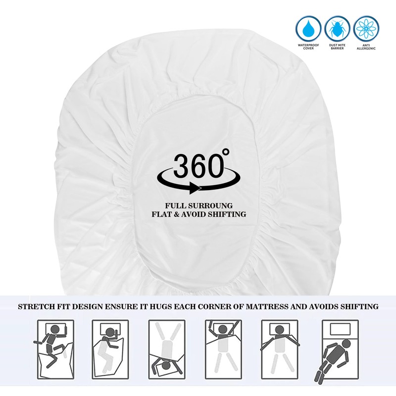 1Above 100% Waterproof Mattress Protector, Anti-Allergy and Breathable Material Mattress