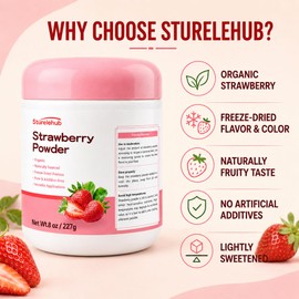 Sturelehub Organic Freeze Dried Strawberry Powder 8oz Fresh Taste in Baking