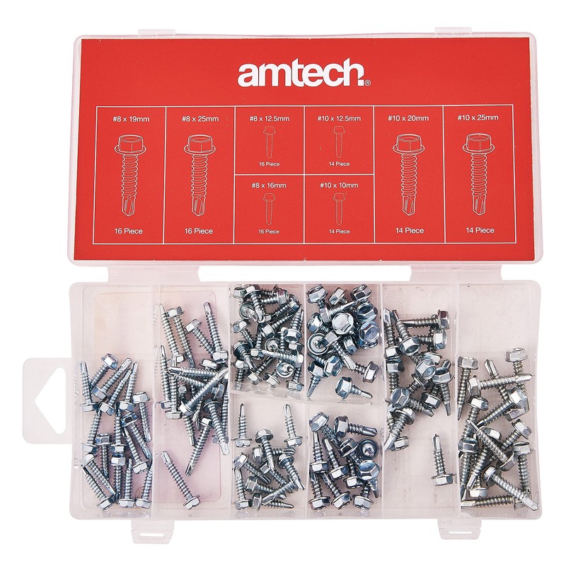 Amtech S6295 Self Drilling Screws, Carbon Steel Tek Screws Available