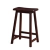 Linon Home Saddle, Dark Brown Stool, 17" W x 11"