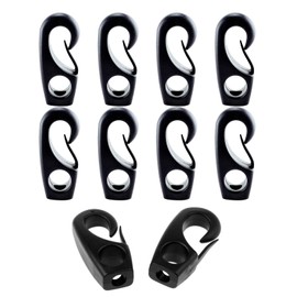 YHAILI 10 x Black Bungee Hooks Boat Bungee Cord Rowing Boats Tie Cord Hook Kayak Accessories
