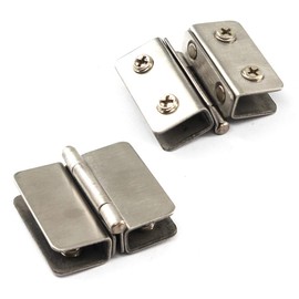 180° Glass Door Pivot Hinge Kit Zinc Alloy Shower Hinge Glass Door Double Clamp Clip with Screws,Adaptive 5-8mm Glass