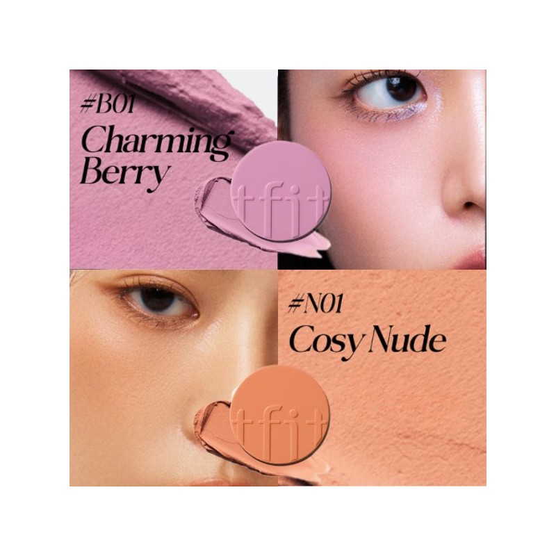 TFIT Fluffy Velvet Cushion Blush 4g, Color:B01 Charming Berry