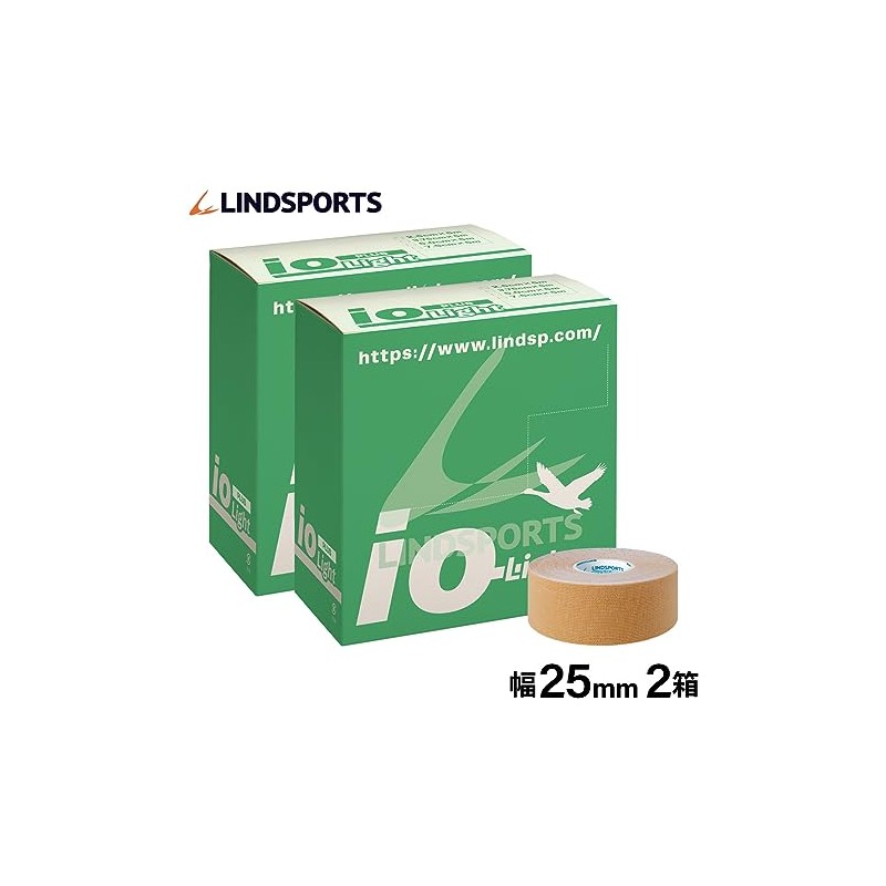 LINDSPORTS ライトイオテーププラス キネシオロジーテープ テーピング 幅25mm×5.0m 1箱12本入 (1)