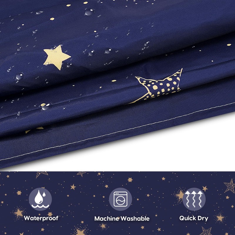 Amaredom Star Shower Curtain, Celestial Shower Curtain for Bathroom, Waterproof