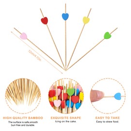 100 Pcs Cocktail Sticks, 11cm Toothpicks for Appetizers, Fruit Food Stick Bamboo Toothpicks Sandwich Fruit Cocktail Picks for Drinks, Desserts, Charcuterie, Cupcake Decor, Party Supplies