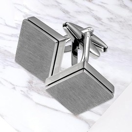 1 pair Silver Cuff Links, Classic Retro Cufflinks, Copper Square Sleeves Buttons Cufflinks for Men's Business Wedding Christmas