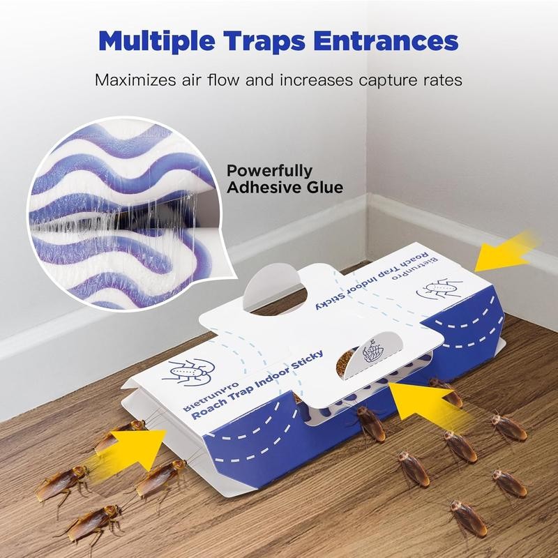 Roach Sticky Traps Indoor 10 Pack | Cockroach Killer with