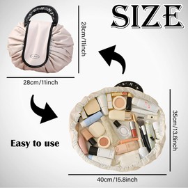 LHLZNB Travel Makeup Bag - Large Cosmetic Bags for Women, Stylish Makeup Organizer & Pouch for All Your Beauty Essentials, Perfect as a Make up Bag or Travel Makeup Organizer (Beige)