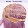 BATISI Purple Pink Bob Wigs for Women 12 Inch Short