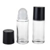 ConStore 2 Pcs 50ml/1.7oz Glass Deodorant Roller Bottle Empty Roll